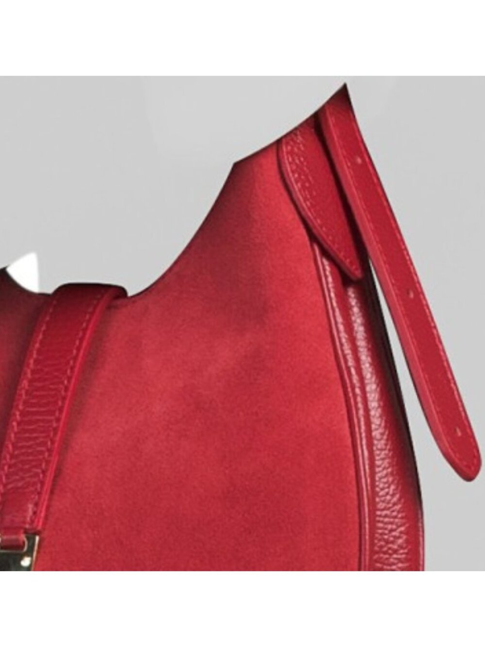 ISADORA Suede Mini Hobo With Bar Hardware And Double Gussets Made In Italy - Picture 6 of 6